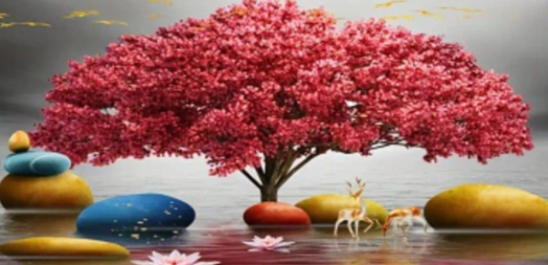Diamond Painting Roter Baum